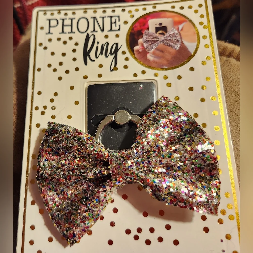 Glitter Bow Phone Ring Holder